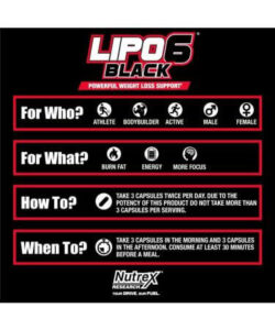 Lipo Black Extreme Potency Caps Synergize Pk